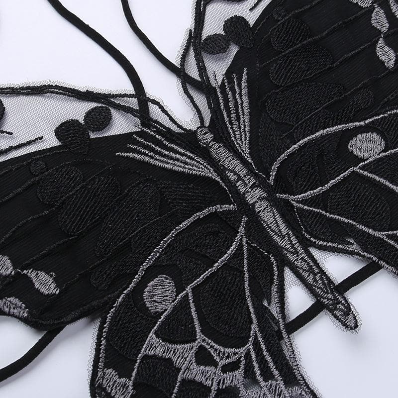 Ivy Marsh | Lace Butterfly Crop Top
