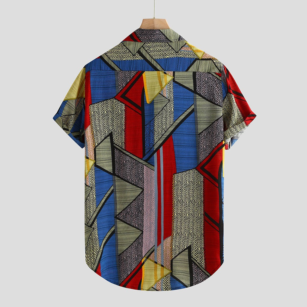 Jules Wexley | Geometric Patchwork Print Shirt For Men