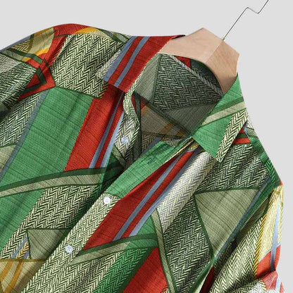Jules Wexley | Geometric Patchwork Print Shirt For Men
