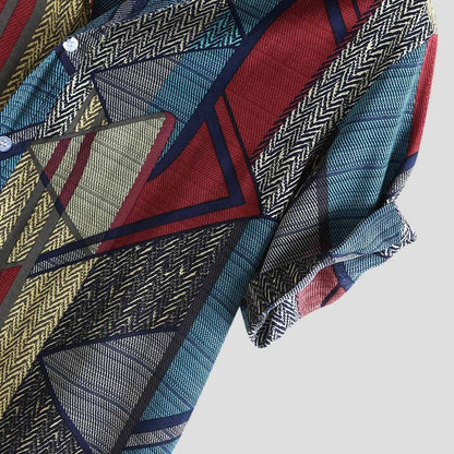 Jules Wexley | Geometric Patchwork Print Shirt For Men