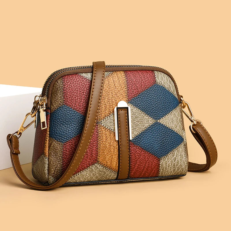 Leonie Cavanagh | Geometric Patchwork Crossbody Bag For Women