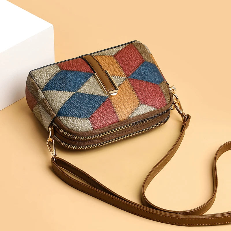 Leonie Cavanagh | Geometric Patchwork Crossbody Bag For Women