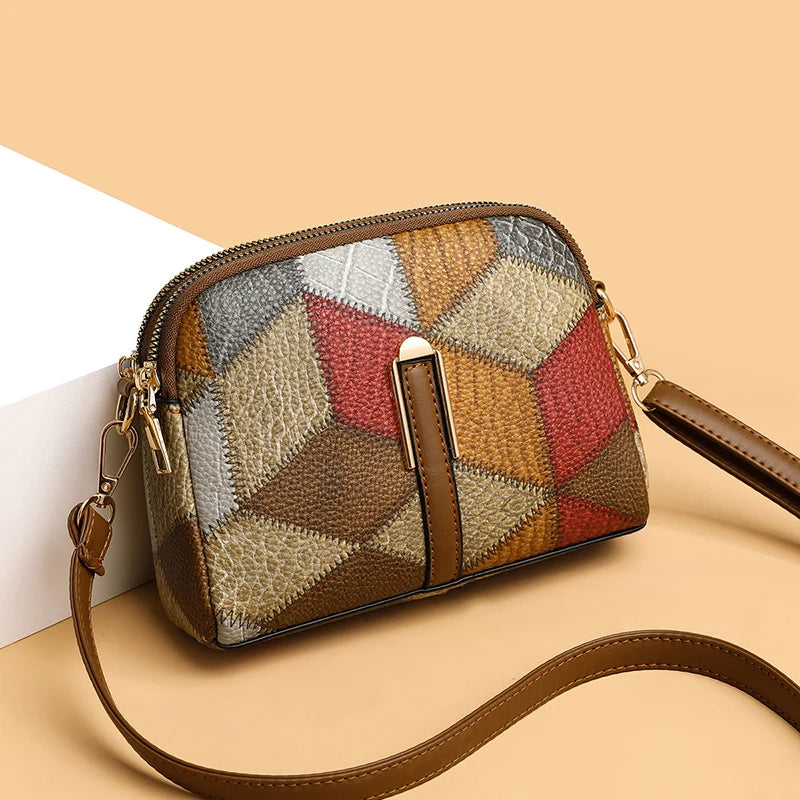 Leonie Cavanagh | Geometric Patchwork Crossbody Bag For Women