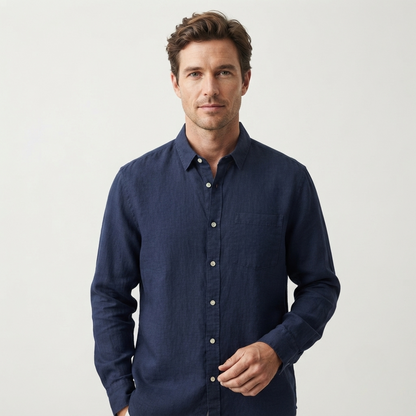 Liam Harrington | Classic Cotton Button-Up Shirt For Men