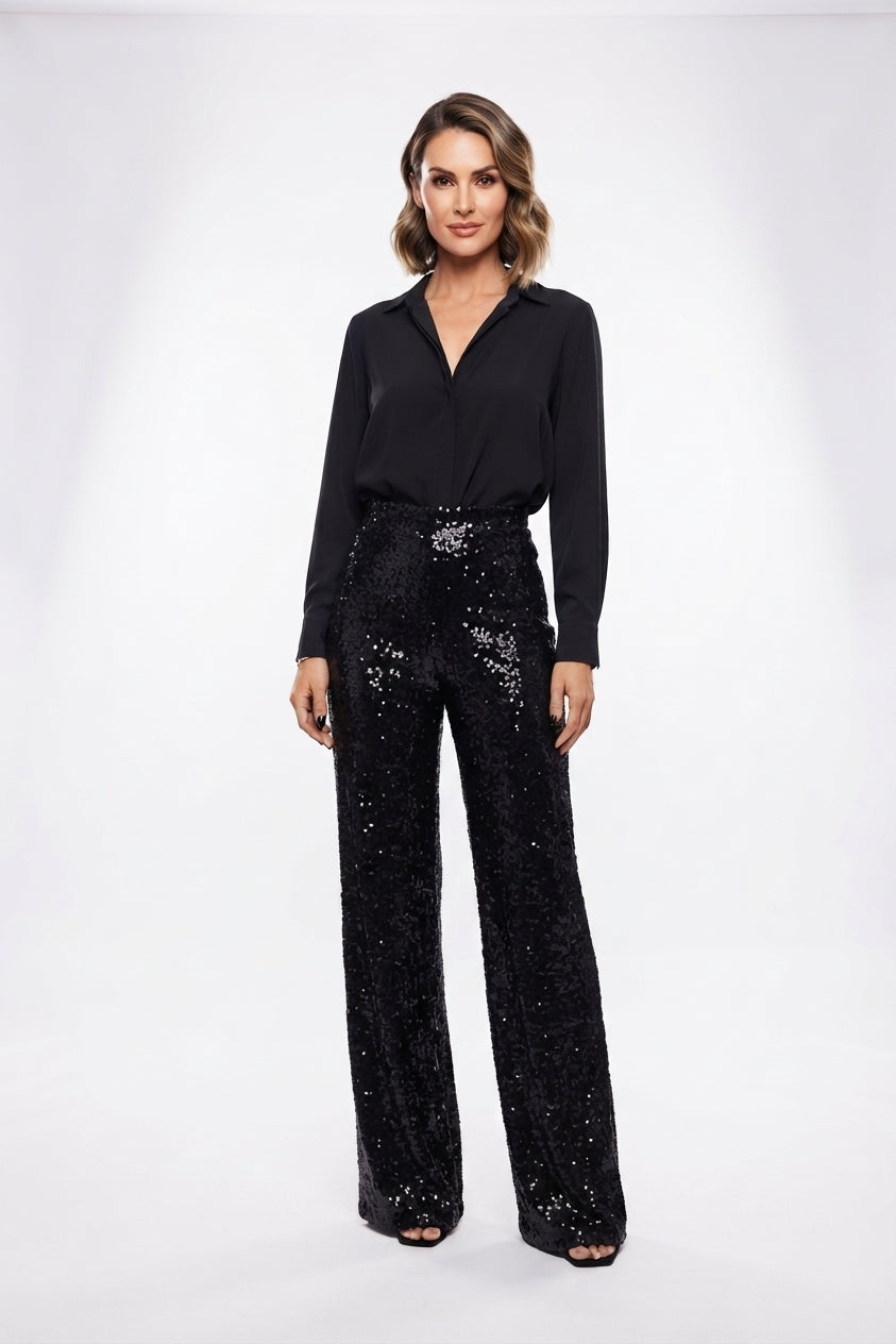 Lowanna Corley | Sequin Wide Leg Pants For Women