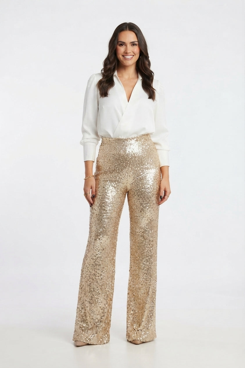 Lowanna Corley | Sequin Wide Leg Pants For Women