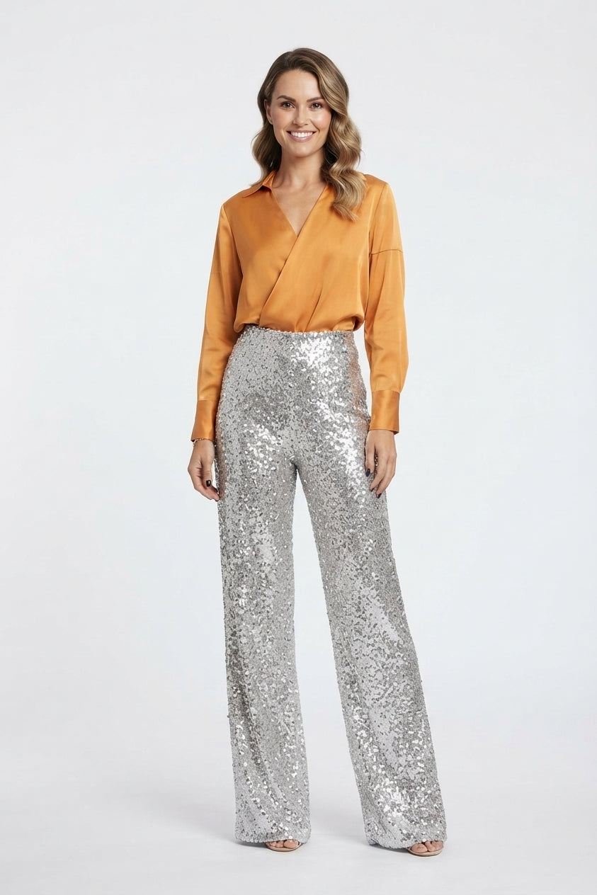 Lowanna Corley | Sequin Wide Leg Pants For Women