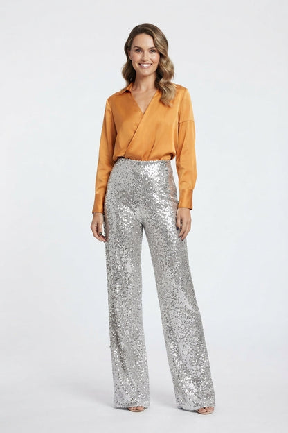 Lowanna Corley | Sequin Wide Leg Pants For Women