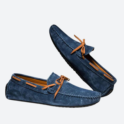 Lucas Brightwater | Suede Lace Detail Moccasins For Men