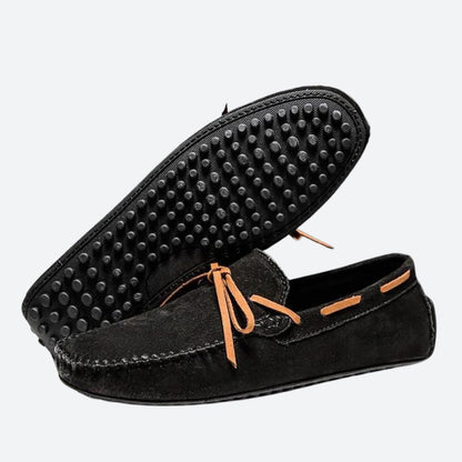 Lucas Brightwater | Suede Lace Detail Moccasins For Men