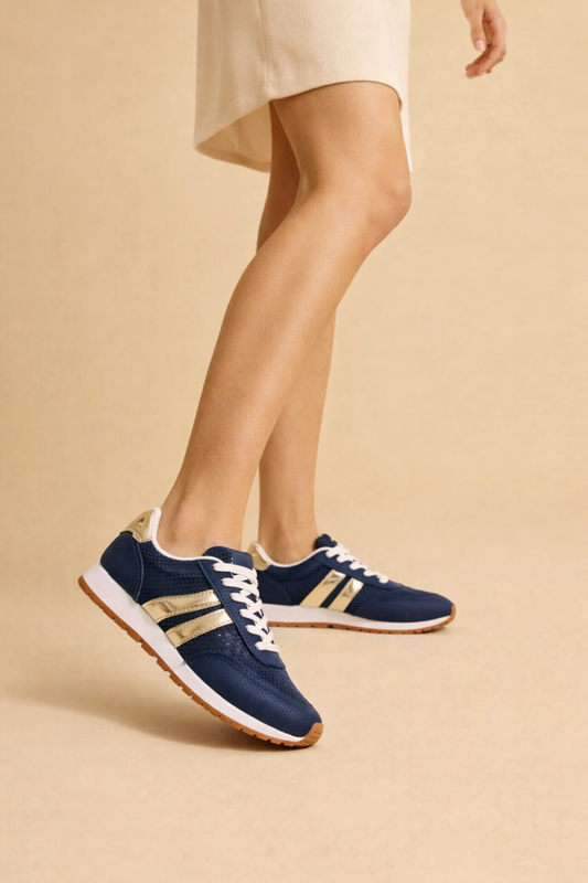 Marnie Cottesloe | Navy Lace-Up Running Shoes For Women