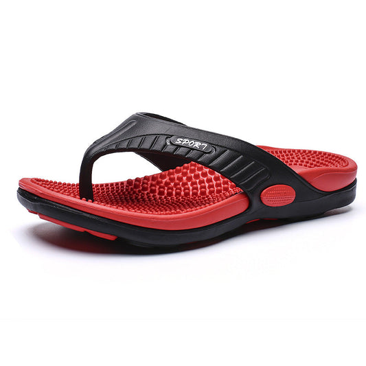 Mason Quill | Red Massage Sole Flip Flops For Men