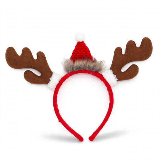 Merry Sparkle | Brown Reindeer Antler Christmas Headband Unisex