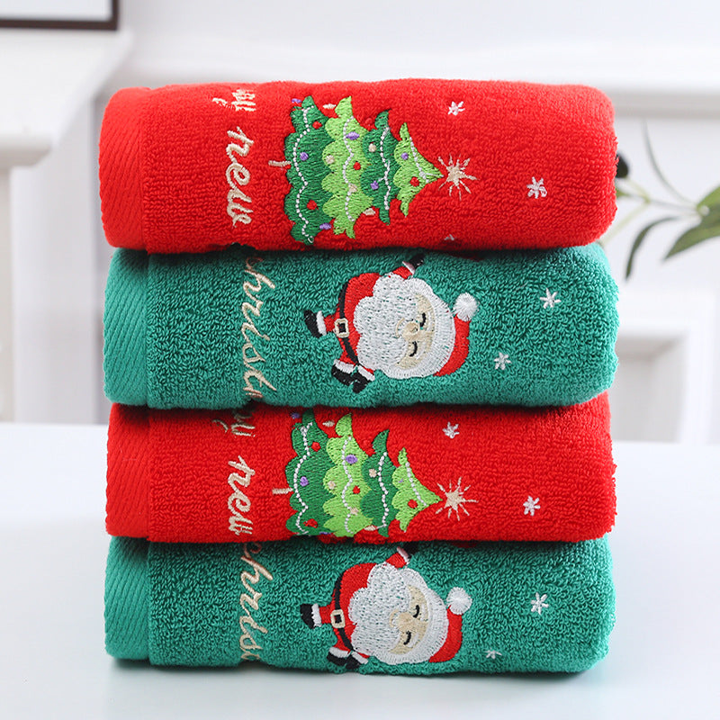 Merry Thread | Green Santa & Red Tree Christmas Towel Set Unisex