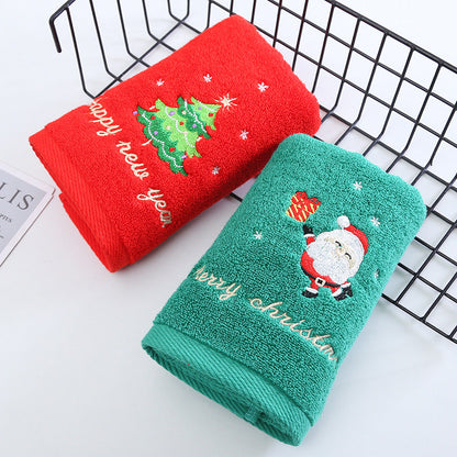 Merry Thread | Green Santa & Red Tree Christmas Towel Set Unisex