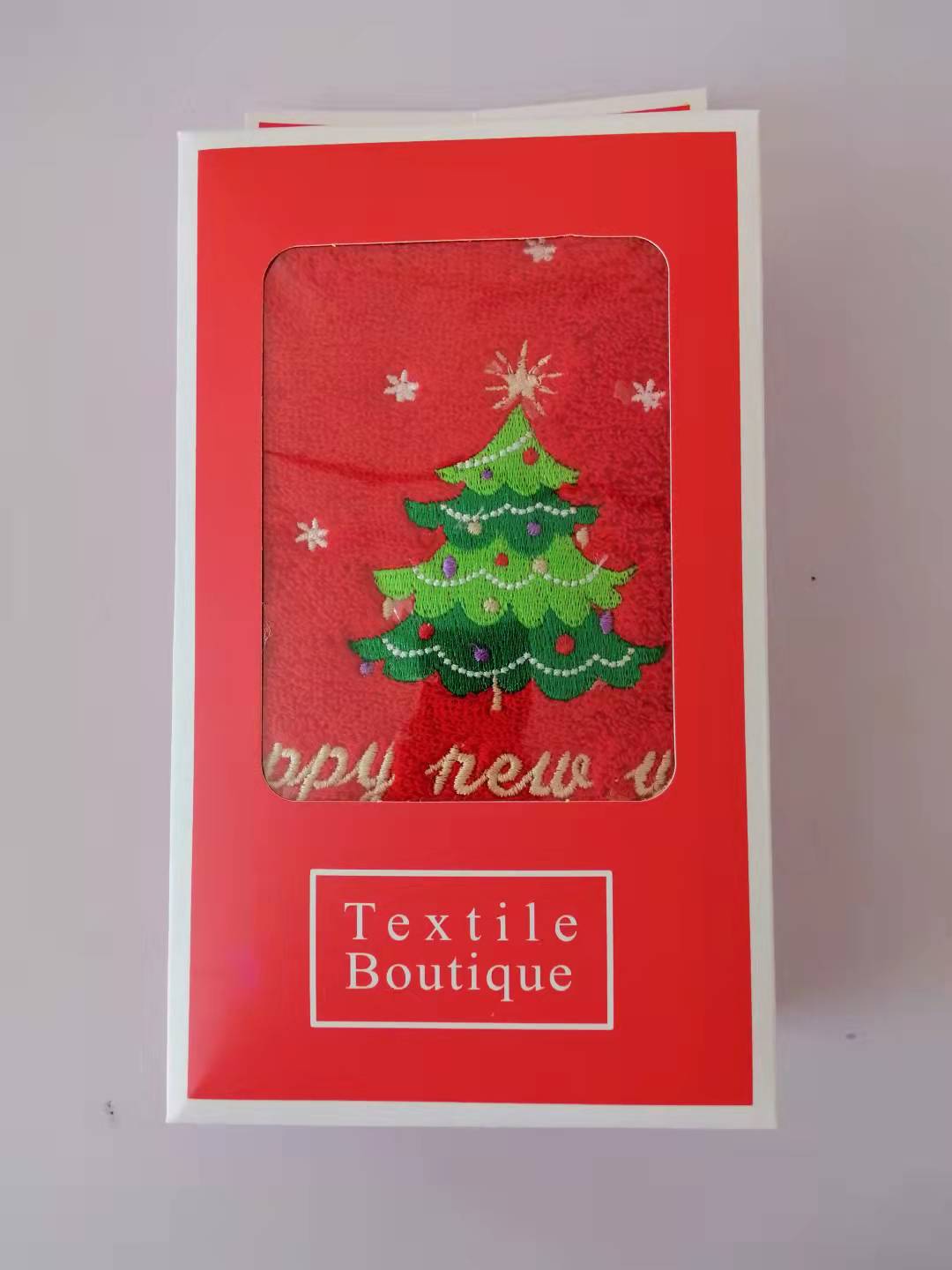 Merry Thread | Green Santa & Red Tree Christmas Towel Set Unisex