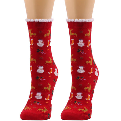 Merry Toes | Navy Santa Print Christmas Socks For Women