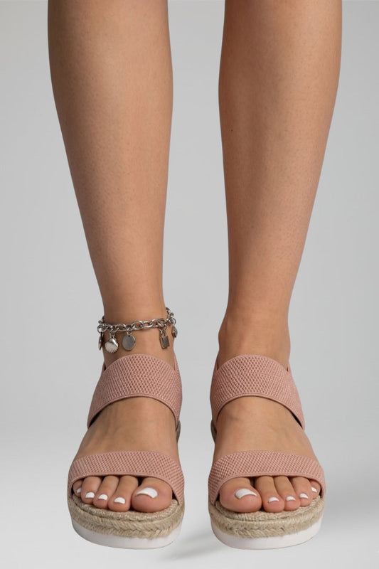 Mia Sheldon | Blush Cross Strap Platform Sandals For Women