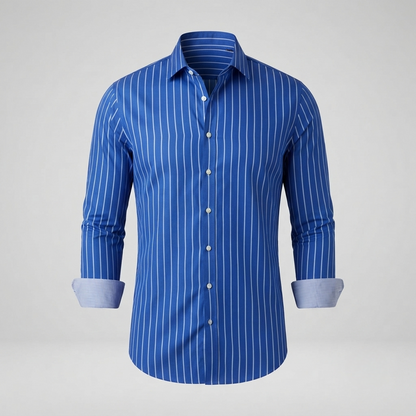 Nathaniel Brooks | Premium Striped Button-Up Shirt For Men