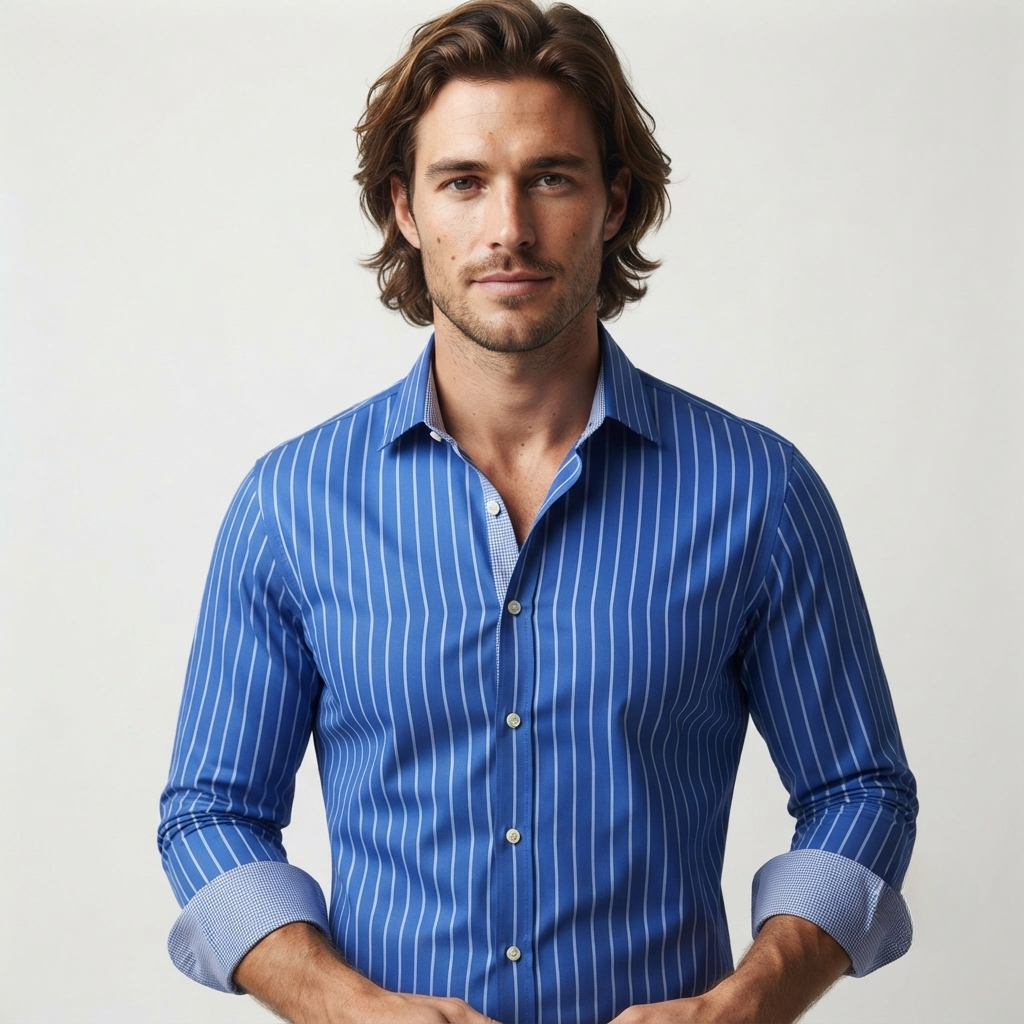 Nathaniel Brooks | Premium Striped Button-Up Shirt For Men