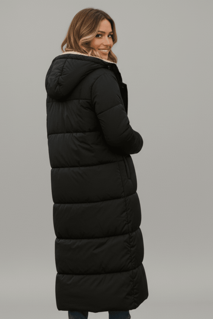 Olive Wickbridge | Hooded Longline Puffer Coat For Women