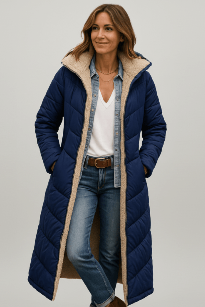 Olive Wickbridge | Hooded Longline Puffer Coat For Women