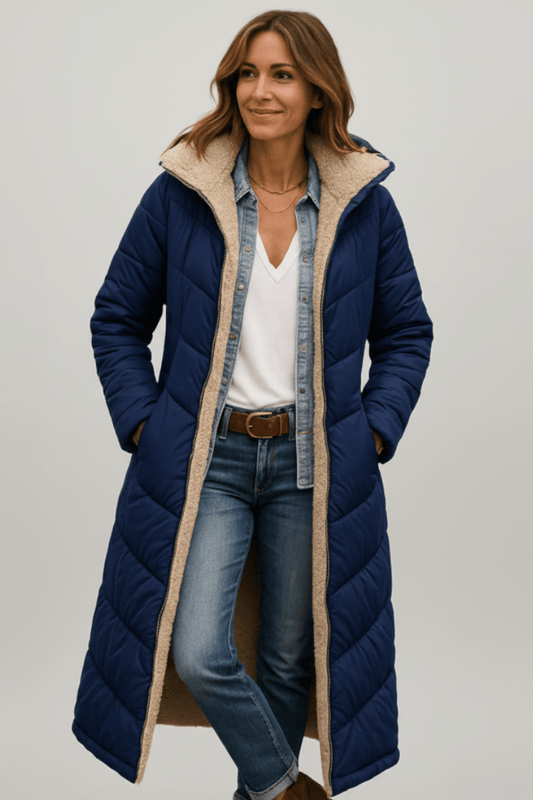 Olive Wickbridge | Hooded Longline Puffer Coat For Women