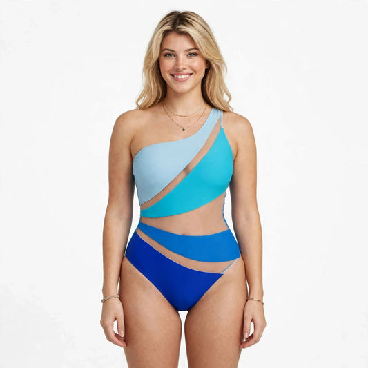 Olwen Everleigh | Black One Shoulder Cut Out Swimsuit For Women