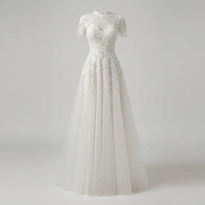 Phoebe Sinclair | Lace Tulle A-Line Wedding Gown For Women