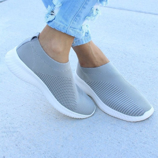 Poppy Ainsworth | Lilac Slip-On Knit Sneakers For Women