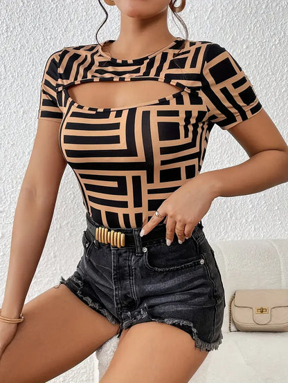 Talia Renshaw | Cut-Out Print T-Shirt For Women
