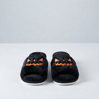 Beatrix Sloane | Plush Pumpkin Halloween Slippers For Women