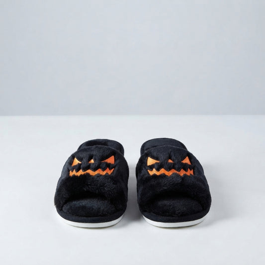 Beatrix Sloane | Plush Pumpkin Halloween Slippers For Women