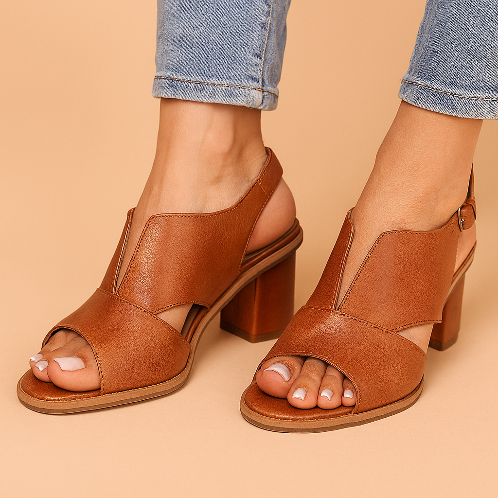 Roberta Lindfield | Open-Toe Block Heel Pumps For Women