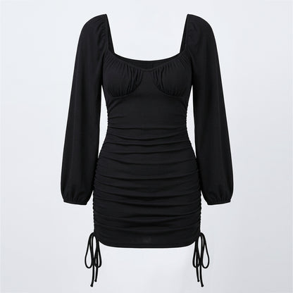 Grace Wright | Ruched Long Sleeve Mini Dress For Women