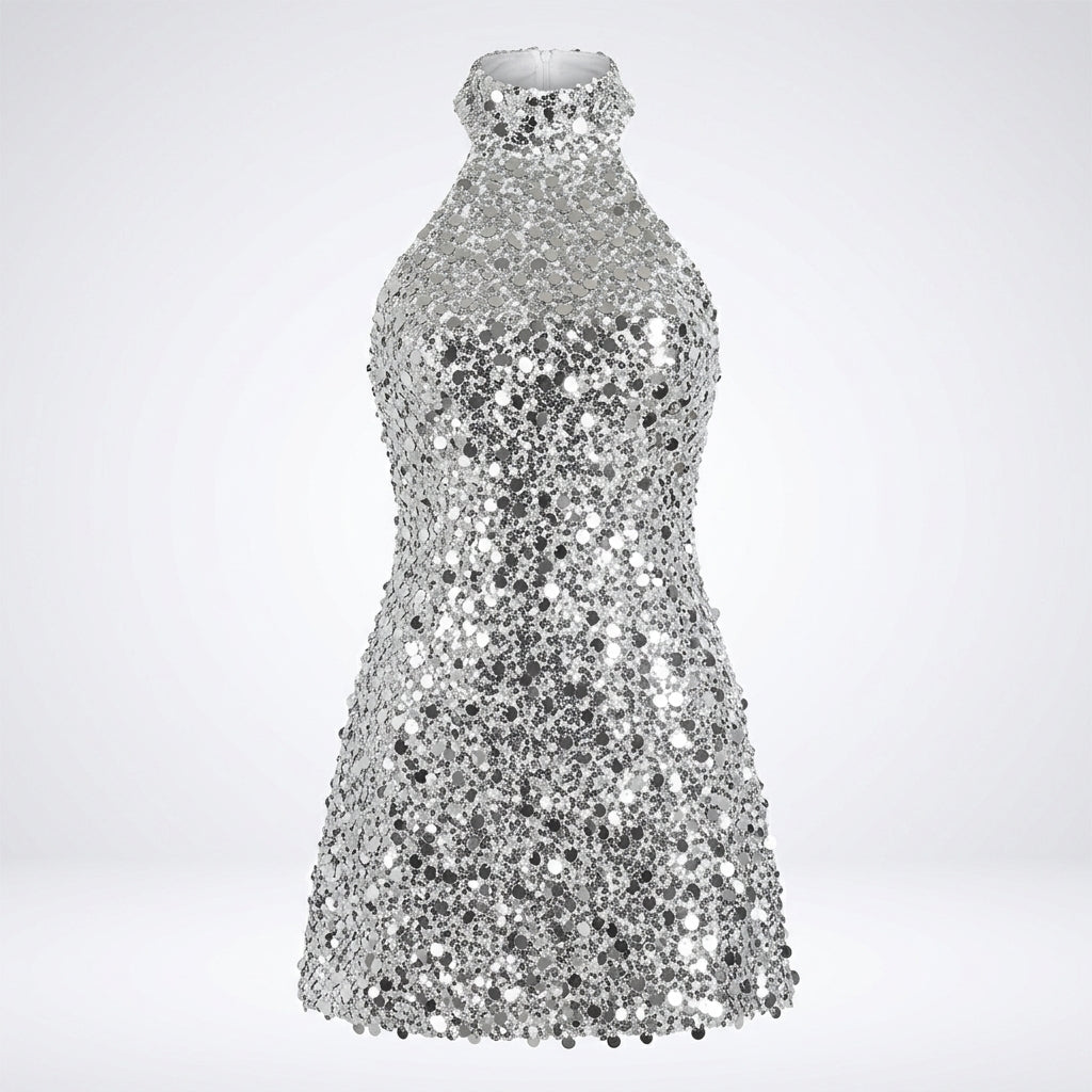 Bridget Fairbanks | Sequined Halter Cocktail Dress For Women
