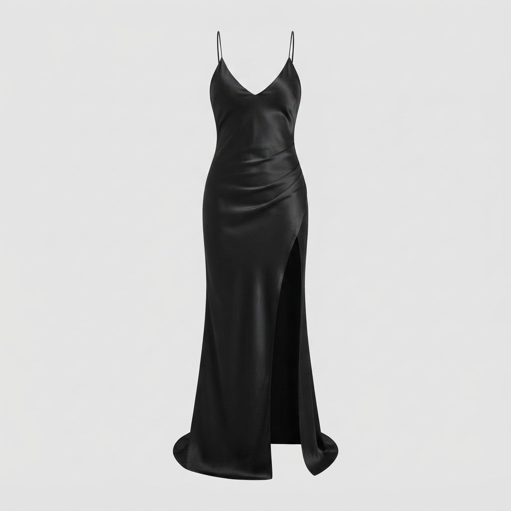 Sienna Clarke | Satin Maxi Dress With Backless Split For Women