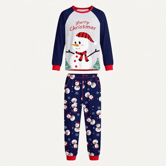 Snow Day | Navy Snowman Print Christmas Pyjamas Unisex & Family