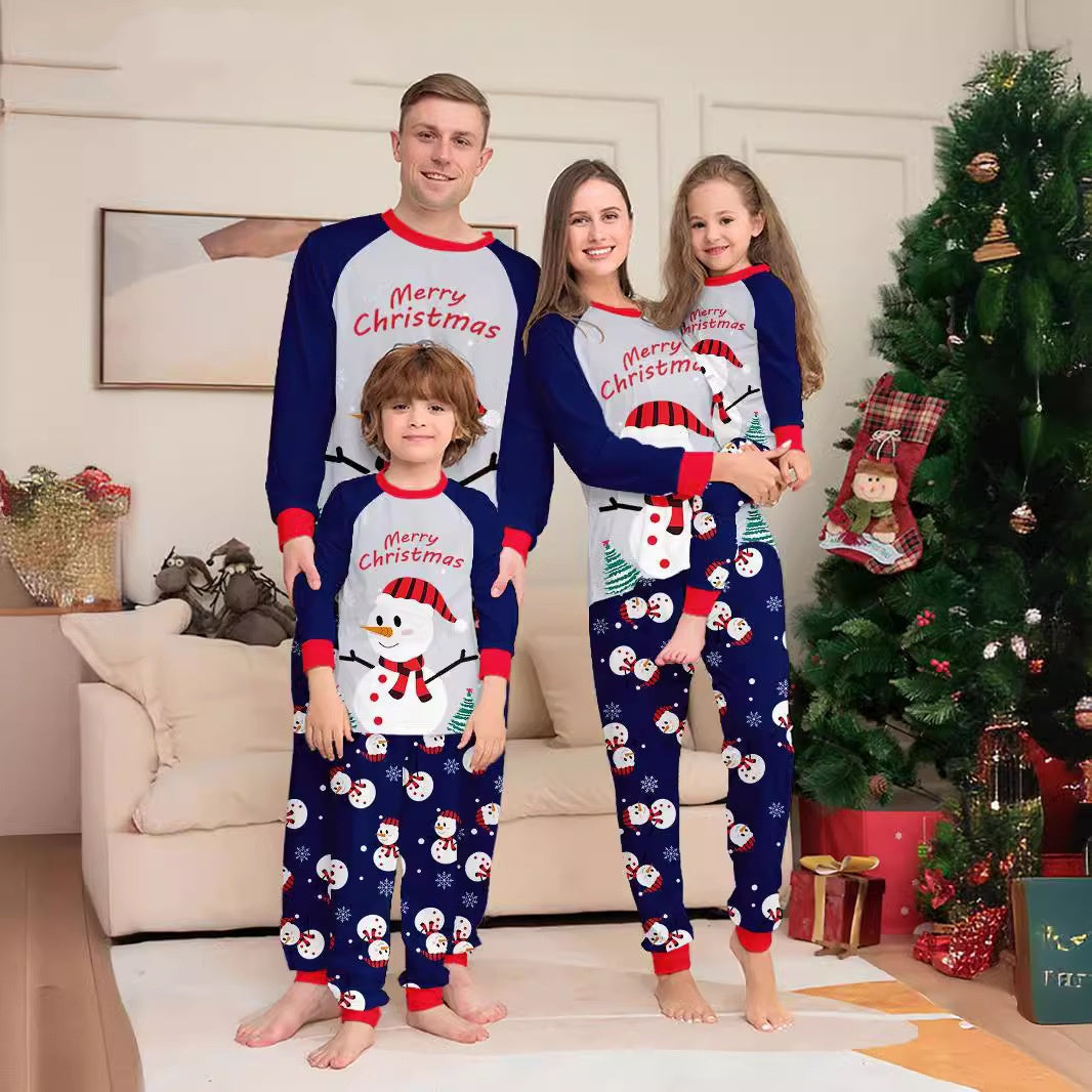 Snow Day | Navy Snowman Print Christmas Pyjamas Unisex & Family