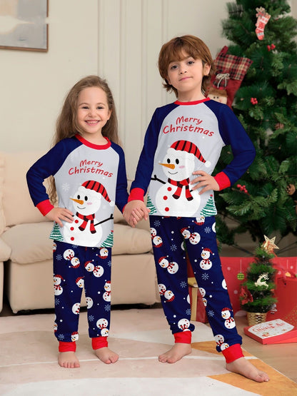 Snow Day | Navy Snowman Print Christmas Pyjamas Unisex & Family