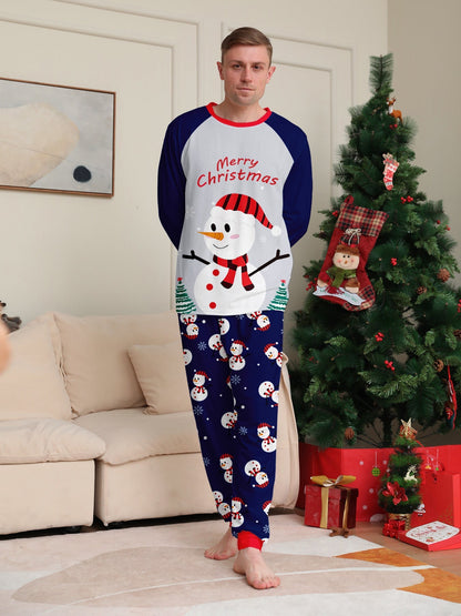 Snow Day | Navy Snowman Print Christmas Pyjamas Unisex & Family