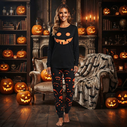 Emma Radcliffe | Pumpkin Face Halloween Pyjama Set For Unisex