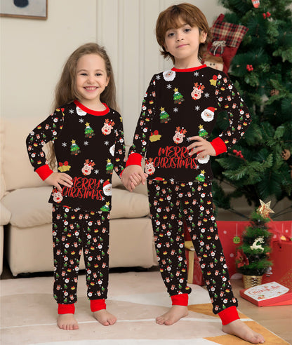 Starlit | Black Santa Print Christmas Pyjamas Unisex & Family