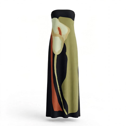 Tess Mayhew | Abstract Print Strapless Maxi Dress For Women