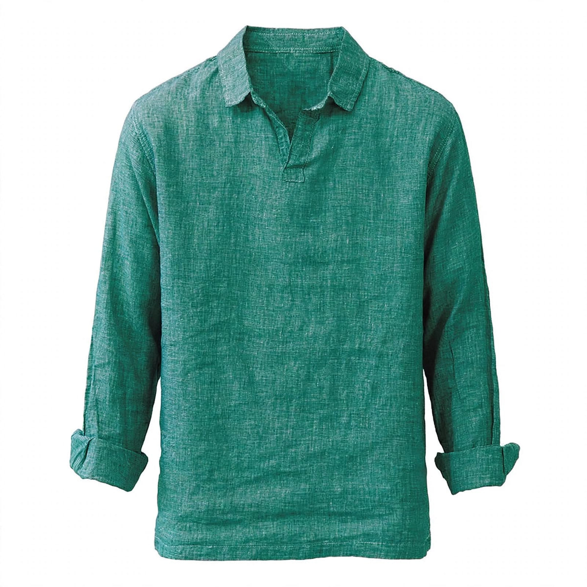 Theo Inchcape | Linen Look Popover Shirt For Men