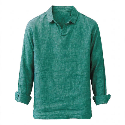 Theo Inchcape | Linen Look Popover Shirt For Men