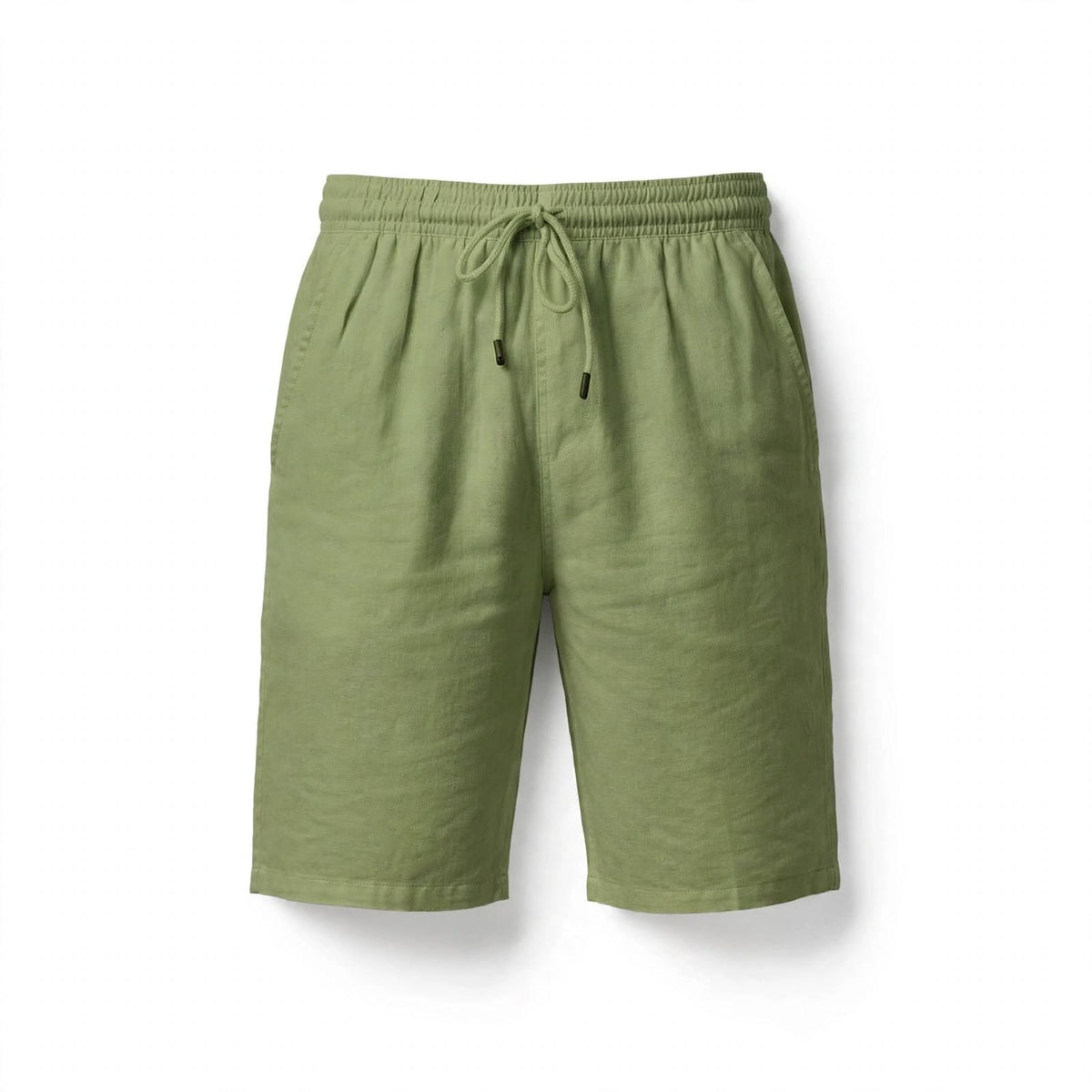 Trent Ashwell | Light Blue Linen Look Drawstring Shorts For Men