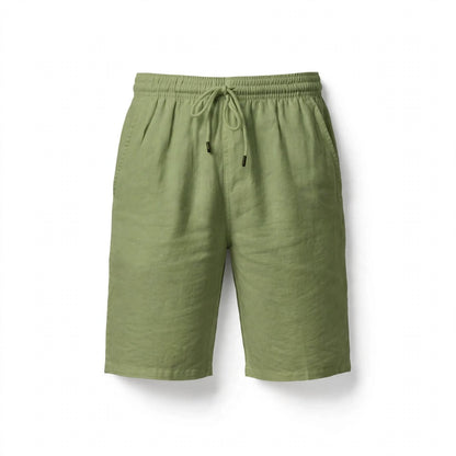 Trent Ashwell | Light Blue Linen Look Drawstring Shorts For Men