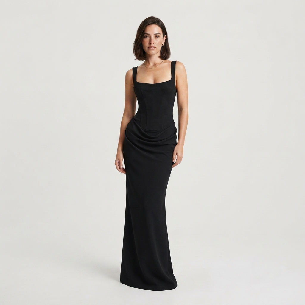 Victoria Monroe | Elegant Black Maxi Dress For Women