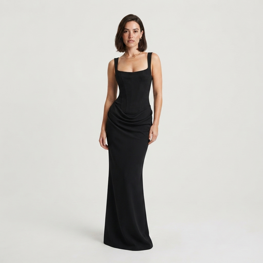 Victoria Monroe | Elegant Black Maxi Dress For Women